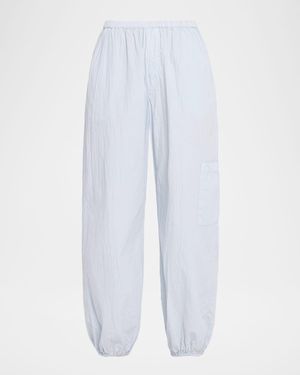 SABLYN Tonni Crinkled Cotton Sweatpants - White