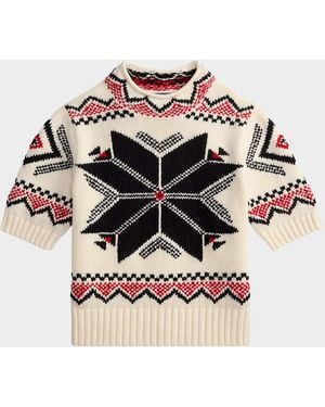 Polo Ralph Lauren Snowflake Mockneck Short-Sleeve Sweater - Multicolor