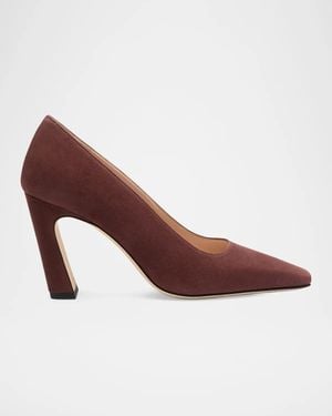 Stuart Weitzman 85Mm Stassi Satin Pumps - Red