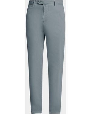 Kiton Apos;S Flat-Front Slim-Fit Pants - Blue