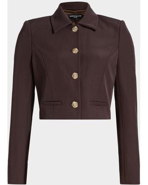 Generation Love Oliver Stretch Crepe Cropped Blazer - Brown