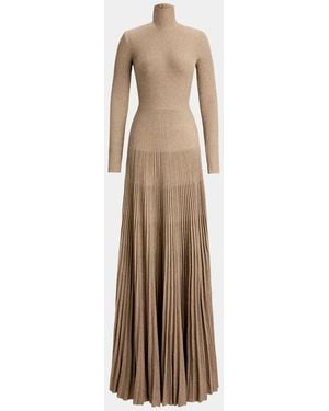 Ralph Lauren Turtleneck Sweater Evening Dress - Natural