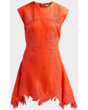 Jonathan Simkhai Raquel Embroidered Linen-Blend Mini Dress