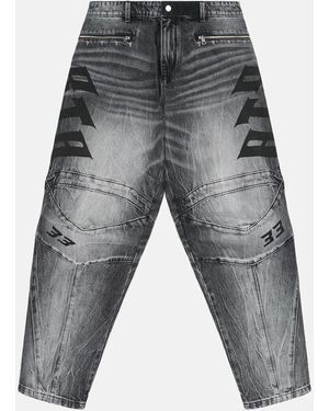 RTA Apos;S Alwin Straight Leg Moto Jeans - Gray