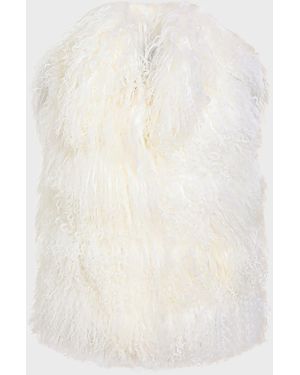 Gorski Collared Mongolian Lamb Fur Vest - Gray