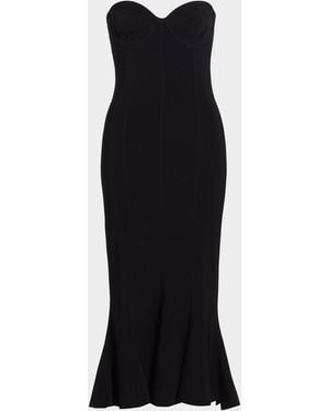 Norma Kamali Strapless Corset Midi Dress - Black