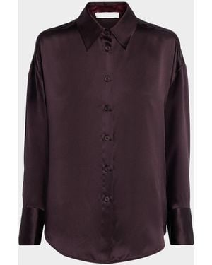 SABLYN Benton Silk Charmeuse Top - Purple