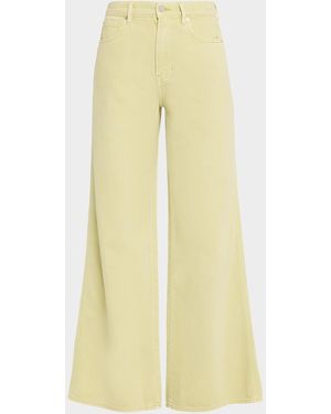 Veronica Beard Kasey Mid-Rise Wide-Leg Jeans - Yellow