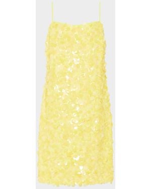 MILLY Colette Sequin Mini Slip Dress - Yellow