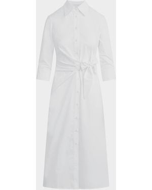 FAVORITE DAUGHTER The Well Mannered Stretch Cotton Midi Dress - White