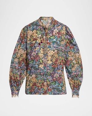 Kobi Halperin Clara Floral Blouse - Gray