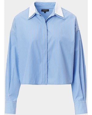 Rag & Bone Marin Stripe Layered Cotton Shirt - White