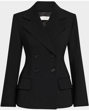 Co. Double-Breasted Fitted Blazer - Black