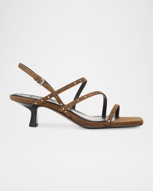 Vince 45Mm Tania Studded Suede Sandals - Metallic