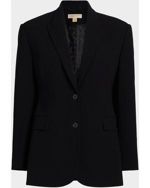 MICHAEL Michael Kors Wide Shoulder Fit Blazer - Black