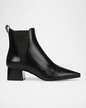 Veronica Beard 45Mm Astra Leather Ankle Boots - Black
