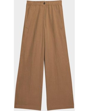 Helmut Lang Wide-Leg Pull-On Pants - Brown