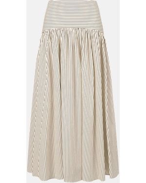 STAUD Procida Striped Maxi Skirt - Natural