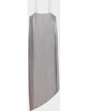 Helmut Lang Fluid Satin Slip Dress - Gray