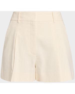 Veronica Beard Craig Pleated-Front Shorts - Natural