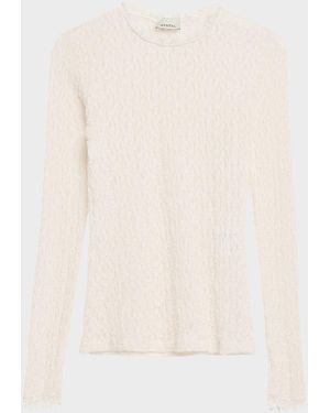 Isabel Marant Brany Stretch Lace Long-Sleeve Top - Natural