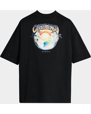 CASABLANCA Oversized Logo Graphic Cotton Crewneck T-Shirt - Black