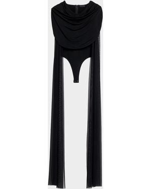 LAPOINTE Jersey Cowl-Neck Bodysuit - Black