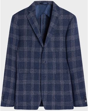 Bugatchi Apos;S Windowpane Two-Button Blazer - Blue