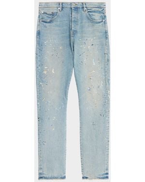 Purple P005 Sequin Splatter Paint Jeans - Blue