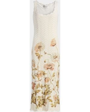 Cara Cara Orel Floral Crochet Knit Sleeveless Maxi Dress - Metallic