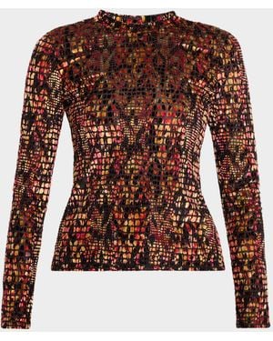 JBQ Hugo Burnout Velvet Top - Brown