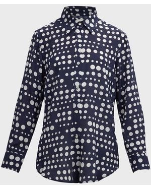 Libertine Dot Dotism New Classic Silk Shirt - Blue