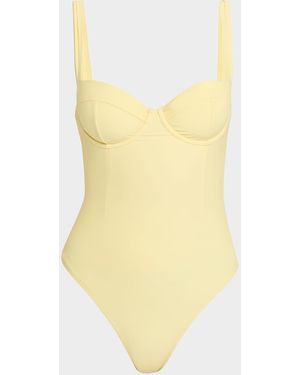 Jonathan Simkhai Kyle Bustier One-Piece Swimsuit - Yellow