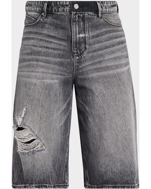 RTA Apos;S Gustavo Denim Bermuda Shorts - Gray