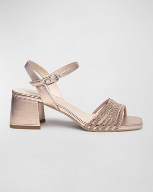 Nero Giardini Metallic Bling Ankle-strap Sandals - Pink