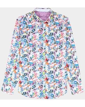 Robert Graham Apos;S Vacation Fund Stretch-Cotton Shirt - Blue