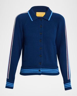 Guest In Residence Varsity Cashmere-Cotton Jacket - Blue