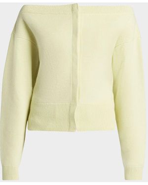Tom Ford Cashmere Off-The-Shoulder Cardigan - Yellow