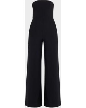 Twp Jade Strapless Wide-Leg Crepe Jumpsuit - Blue