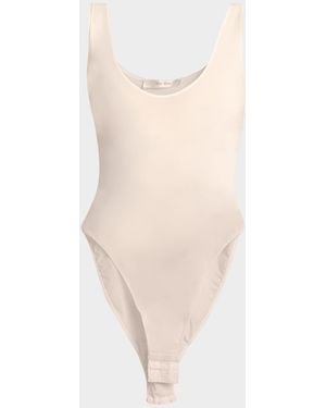 The Row Mandie Scoop-Neck Sleeveless Bodysuit - Natural