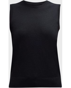 Neiman Marcus Superfine Cashmere Sleeveless Shell - Black