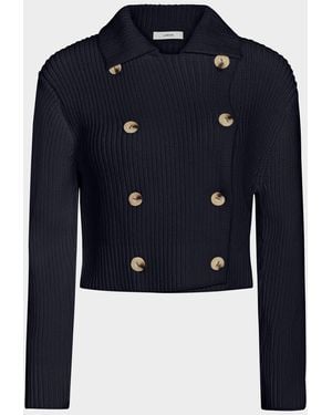 Vince Double-Breasted Sweater Jacket - Blue