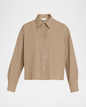 Vince Cropped Long-Sleeve Shirt - Natural