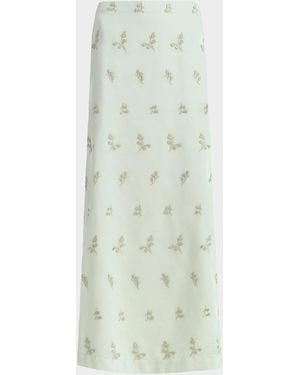 Altuzarra Linnie Embroidered Maxi Skirt - Green