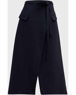 3.1 Phillip Lim Tie-Waist Faux-Wrap Midi Skirt - Blue
