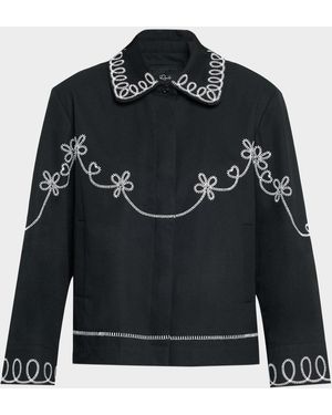 Rails Keaton Embroidered Shirt Jacket - Black