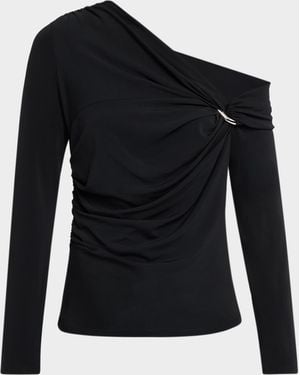 Veronica Beard Lozea Off-The-Shoulder Top - Blue