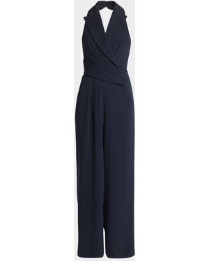 Talbot Runhof Liaison2 Sleeveless Wide-Leg Jumpsuit - Blue