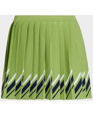 Tanya Taylor Billie Pleated Mini Tennis Skirt - Green