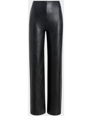 Commando Faux Leather Wide-Leg Pants - Blue